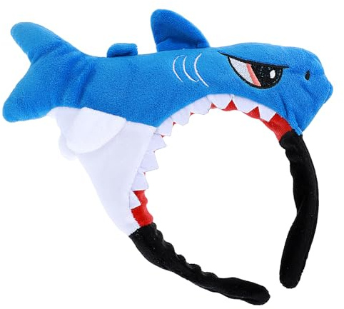 Dimeho Plush Animal Ears and Horns Headband Halloween Sharks Headbands Christmas Festival Theme Party Cosplay Costume Headwear Hair Hoops