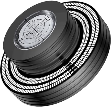 Tertullus Skivtallrik skivviktsstabilisator, vinylskivstabilisator, plattklämma LP Disc Stabilizer skivspelare med bubbla nivå för LP vinylskivspelare