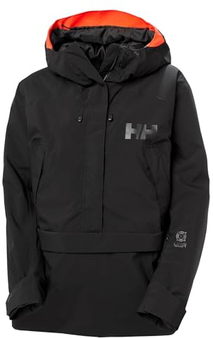 Helly-Hansen Powchaser Anorak Women's Snowsuit for Skiing - Waterproof, Breathable, Insulated Ski Suit for Winter Sports, 990 Black - Small