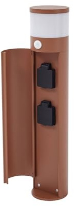 Lucande Luminaire extérieur Corban à intensité variable (Moderne) en Marron Aluminium (1 lampe,à G9), Borne lumineuse luminaire pour socle