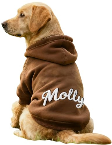 Personalized Dog Hoodie Embroidered With Pet Name And Paw Print Custom Fleece Lined Sweatshirt Pet Apparel Cozy Pet Clothing For Small Medium Large Dogs Cats