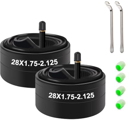 XUNNIU 2PCS Fahrradschlauch 28 Zoll AV 40mm, 28x1,75-2,125 (47-622) Verdickung Schlauch 28 x1.75/1.95/2.10/2.125 Schlauch Kompatibel für City, Tourenräder, MTB Fahrradschläuche