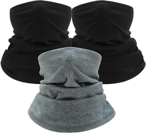 WNTJN 3 Pièces Cache Cou Thermique Polaire, Tour de Cou Tubulaire Multifonctionnel pour Homme et Femme, Coupe, Hiver Vent Cagoule, Élastique, Respirant pour Ski, Moto, Vélo, Course à Pied, Randonnée