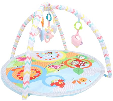 Hamwesh Alfombra de Juegos para Bebés, Colorido Gimnasio de Actividades con Juguetes Sonajero para el Desarrollo Sensorial de Habilidades Motoras, Alfombra Portátil Plegable para Bebés de 0 a 2 Años