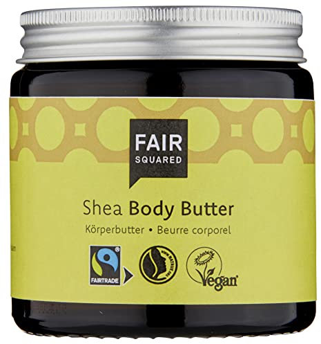 FAIR SQUARED Body Butter Creme Shea Butter 100 ml Körperbutter für trockene Haut - vegane Bodybutter für Damen -Hautpflege Naturkosmetik PH-Wert: 5-5,5