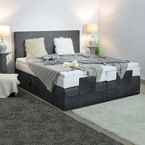 PAARA Boxspringbett Box Enjoy GM | 10.000 Newton Motorleistung | Antirutsch-Matten | Taschenfederkern Matratze | Kaltschaum Topper | Jedes Bett EIN Unikat - Made in Germany (90 x 200 cm)