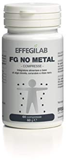 Effegilab FG NO METAL integratore depurativo DETOX - 60 compresse | CON Alga Clorella, Coriandolo e Ribes Nero