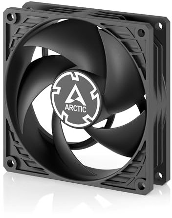 ARCTIC P9 PWM PST CO - Ventilador PC, 92 mm Ventilador de Caja PWM con Divisor de Cable para Funcionamiento 24/7, Alta presión estática, 200-3000 RPM, Motor silencioso y eficiente, Modo 0 dB - Negro