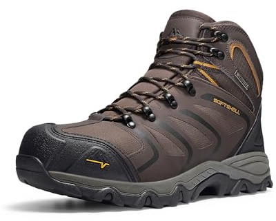 NORTIV 8 Men's Ankle High Waterproof Hiking Boots,Brown/Black/Tan,15W