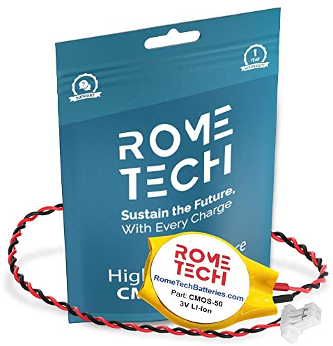Rome Tech CR2032 CMOS BIOS Battery for Dell Inspiron 11 3180 - Laptop Backup 3V RTC CR 2032 Battery with 2 Wire Cable