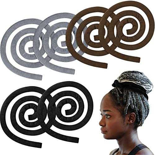 Hoteam Spiral Metal Wire Hair Ties for Dreadlocks Locs,Black, Gray, Brown