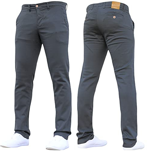 Crosshatch Mens 'Brooks' Stretch Chino Slim Fit Leg Trousers Jeans by JeanBase