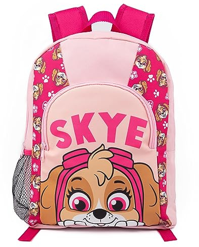 Paw Patrol Skye Girls Pink Backpack Rucksack Adjustable Straps Character Design School Bag Kids Organised Daypack