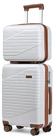 Sea choice Handgepäck Kofferset 2 Teilig Reisekoffer mit Kosmetikkoffer Hartschalenkoffer PC Bordgepäck 4 Rollen und TSA Schloss 38L, 55cm