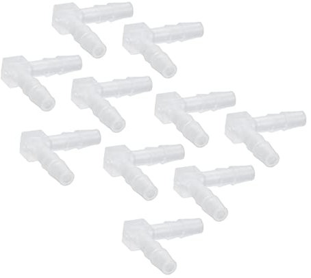 Hose Connector Assortment, 10PCS Elbow Barbed Hose Joiners 90 Degree Bend Hose Elbow Plastic Barbed Pipe Connector Barbed Hose Fittings (4mm)