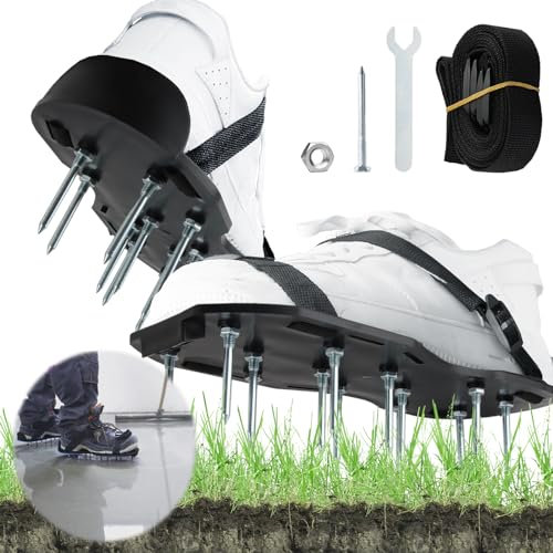 XiXiRan Zapatos para Perforar Césped Zapatos Aireador Césped Zapatos para Inflar tu Césped Picos para Aireación del Césped Escarificador de Cesped Manual Escarificador y Aireador de Césped