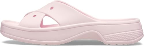 Crocs Women Slide,Classic Womens Cross Strap,Pink Milk,4 UK Women