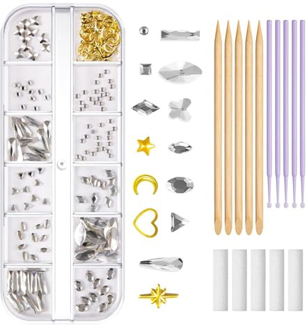 Meindin Gems for Teeth - Fashionable Teeth Jewelry Gems | Reflective Tooth, Tooth Artificial Crystal, Multi Shaped Gems for Halloween Teeth