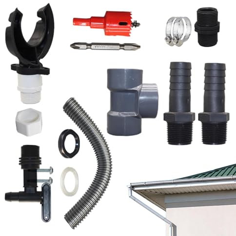 Kit di connettori per barile di pioggia, kit di beccucci per canna piovana, efficiente kit per la raccolta 'acqua piovana da grondaie, deviatore 'acqua piovana, di raccolta della