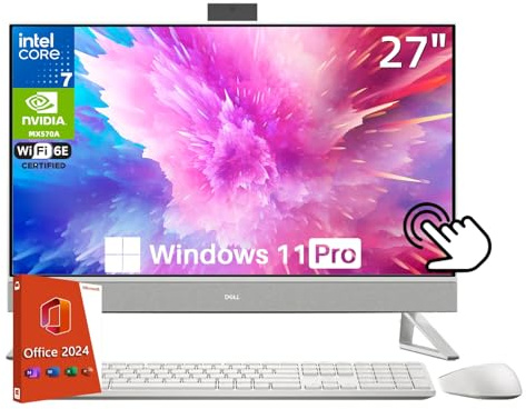 Dell Inspiron 7730 All-in-One Desktop PC with 27 Touchscreen, Intel 10-Core 7 150U, NVIDIA GeForce MX570A, 64GB RAM, 4TB SSD, Wi-Fi 6E, Win 11 Pro, Office