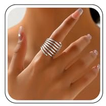 TseenYi Anello avvolgente in filo regolabile Anello avvolgente flessibile attorno al dito Anello a spirale avvolgente a molla in argento Anello regolabile aperto a strati Anello a molla avvolgente