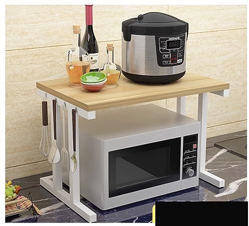 Supporto per microonde a 2 livelli con ripiano per stampante, da cucina, per forno a microonde, ripiano con ripiano per piccoli elettrodomestici