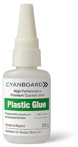 Cyanboard, pegamento para plásticos 20 grs. Super pegamento fuerte de sacado rápido para plásticos y materiales sintéticos, glue, adhesivo fuerte para reparación, manualidades, DIY.