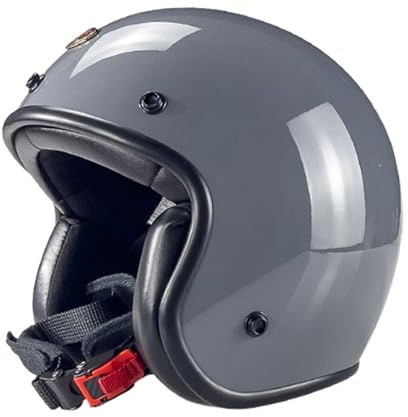 VVPEC Casco Medio de Cara Abierta Vintage, ECEDOT Homologado Classic Casco Moto Jet Abierto Custom Scooter Casco Moto para Mujer Hombre Adultos(5,L=59~60cm)