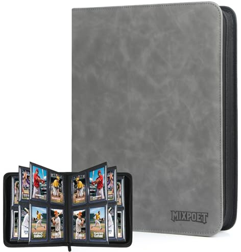 MIXPOET Top Loader Album pour cartes à collectionner pour 112 Top Loaders, Classeur à chargement supérieur 4 emplacements avec pochettes - YGO TCG MTG, ne Convient pas pour les Cartes Sans Top Loader
