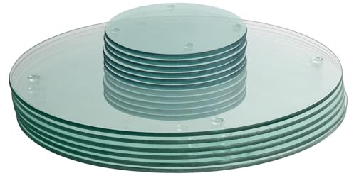 Harbour Housewares Round Glass Placemats Set & Round Coasters - 30cm - Clear - 12pc Tempered Heat-Resistant Non-Slip Rectangle Indoor Home Kitchen Dining Table Dinner Plate Place Mat Mats Set