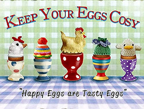 Keep Your Eggs Cosy Funny Wall Decor Home Kitchen Bar Club Cafe Bedroom Wall Decorholiday Giftes Funny Vintage Metal Sign Poster 8X12 Inches