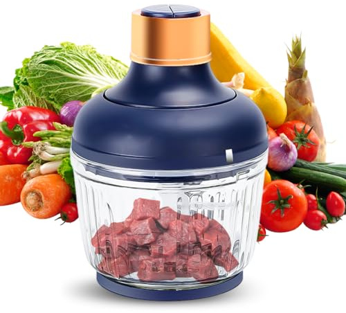 3 l + 0,6 l multifunktionell hackare, 300 W hackare, 2 hastigheter, 4 blad av rostfritt stål, 2-i-1 hackare, elektrisk kök för kött, barnmat, frukt och grönsaker