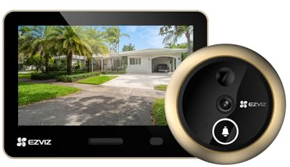 EZVIZ Spioncino wireless con telecamera intelligente AI 4K, riconoscimento facciale rilevamento umano, WDR Wide View 155°, conversazione bidirezionale resistente alle intemperie, archiviazione 512G