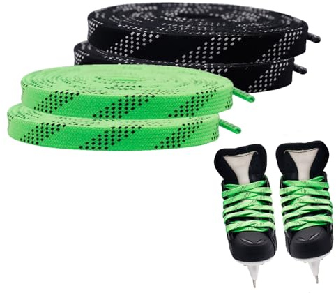YRUHAN 2 Paire Lacetses Cirés pour Patins à Glace, 244cm Lacets de Hockey Ciré, Lacet Patin Hockey, Résistants à l'usure, Ne Se Détachent Pas Facilement, Conviennent au Hockey
