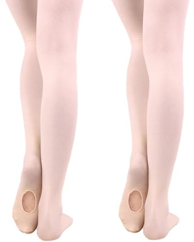Generisch Mädchen Ballett Strumpfhose 2er Pack, Tanz Nylon Samt 5-8 Jahre