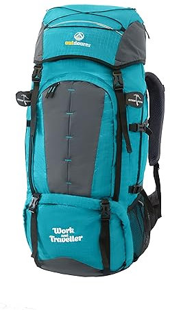 outdoorer Reiserucksack für Frauen - Work and Traveller 65+10 mit Frontzugriff, ergonomisch, anpassbar an jeden Rücken, idealer Frontlader Rucksack für Work and Travel Aufenthalte und Backpacking
