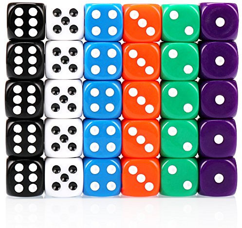 H&S 30x 6-seitige Würfel - Würfel Set - Mehrfarbige Würfel für Brettspiele - Bunte Spielwürfel - 30 Spielwürfel Bunt Set