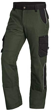 FHB Arbeitsthose Bruno aus Twill-Baumwolle 300g/m² Oliv-Schwarz 130430-1520 1 Stück (50, Oliv-Schwarz)