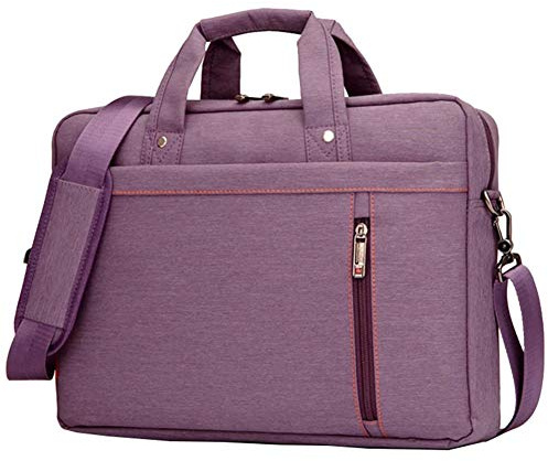 HotYou Sac à Main en Nylon Sacoche Porte Documents Serviettes Pochette pour Ordinateur Portable 17 Pouces, Version 2 Violet