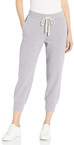 Amazon Essentials Pantalones Jogger Deportivos Estilo Capri de Forro Polar (Disponibles en Tallas Grandes) Mujer, Gris Claro Mezcla, M