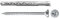 Fischer Goujons allongés SXRL 8 x 60 WT ls avec vis à tête plane, empreinte Pozidrive, pour installations passantes sur béton, brique pleine et perforée, 540213
