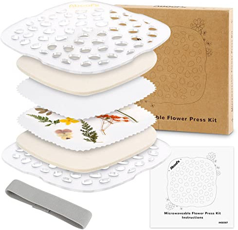 Aboofx Spremiagrumi per forno a microonde, 16 x 16 cm, kit per pressa per fiori e foglie, per fai da te, artigianato, regalo di Natale