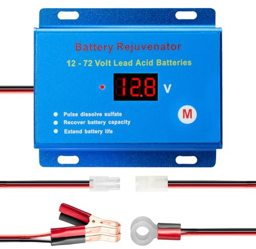 Désulfateur de Batterie 12V–72V pour Batteries au Plomb – Régénère et Prolonge la Vie des Batteries AGM, Gel, VRLA, SLA, Inondées – Idéal pour Voiture, Camping-Car, Solaire, Marine, Golf Cart