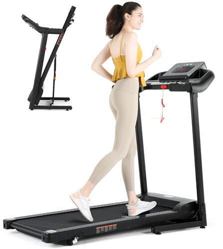 ISE Laufband für Zuhause Klappbar mit 12 Trainingsprogrammen und LED Bildschirm,Laufband Schreibtisch für mit 2.0HP,Treadmill Bis 1-14KM/H,Laufbands klappbar,Walking Pad für Zuhause und Büro