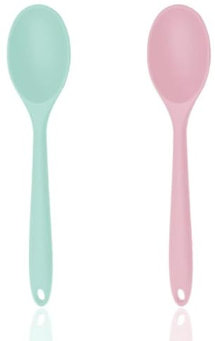 2 Pcs Silicone Mixing Spoon Stirring Spoon Silicone Serving Spoon for Kitchen Cooking Baking Stirring Mixing Tools