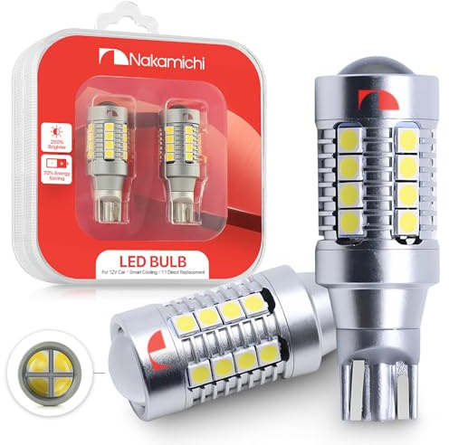 Nakamichi T15 LED-lampa T15 902 904 906 912 921 W16W 18-SMD 28-SMD 4014 3030 Chipsets LED-ersättningslampor för bilens exteriör backljus (Xenonvit, 28 LED (icke-blinkande))