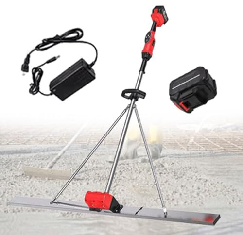 RèGle Nivellement Ciment Chape éLectrique Kit vibratoire pour Chape à béton, Chape électrique sans Fil pour Le Traitement du béton, règle de nivellement de en Ciment, grattoi
