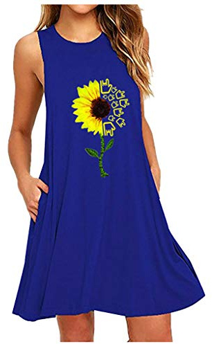 Generisch Ropa de dormir para mujer de algodón largo, camisones para mujer, camiseta de dormir con estampado, sin mangas, traje de casa, vestido de ocio, pijama de gran tamaño, cómodo vestido de