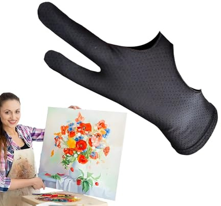 Mihauuke Guante para Tableta de Dibujo | Guante de Dibujo para Dos Dedos y Tableta Gráfica | 2 Unidades Accesorios para Creación Mano Izquierda Derecha para Estudiantes Hogar