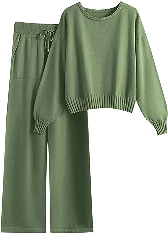 Vhersily Tute da Donna in Cashmere, Maglione Dolcevita Lavorato A Maglia, Set Due Pezzi, Tailleur Pantalone con Coulisse Loungewear Nightwear Autunno Inverno Morbido e Leggera Completo Casa Streetwear